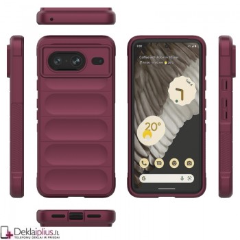 Magic Shield guminis dėklas su kameros apsauga - bordo spalvos (Google Pixel 8)